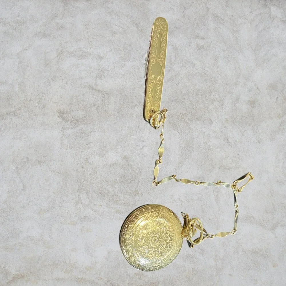 COLIBRI -- Swiss Quartz Pocket Watch/PenKnife, NOT WORKING, Wood Box, Never Used